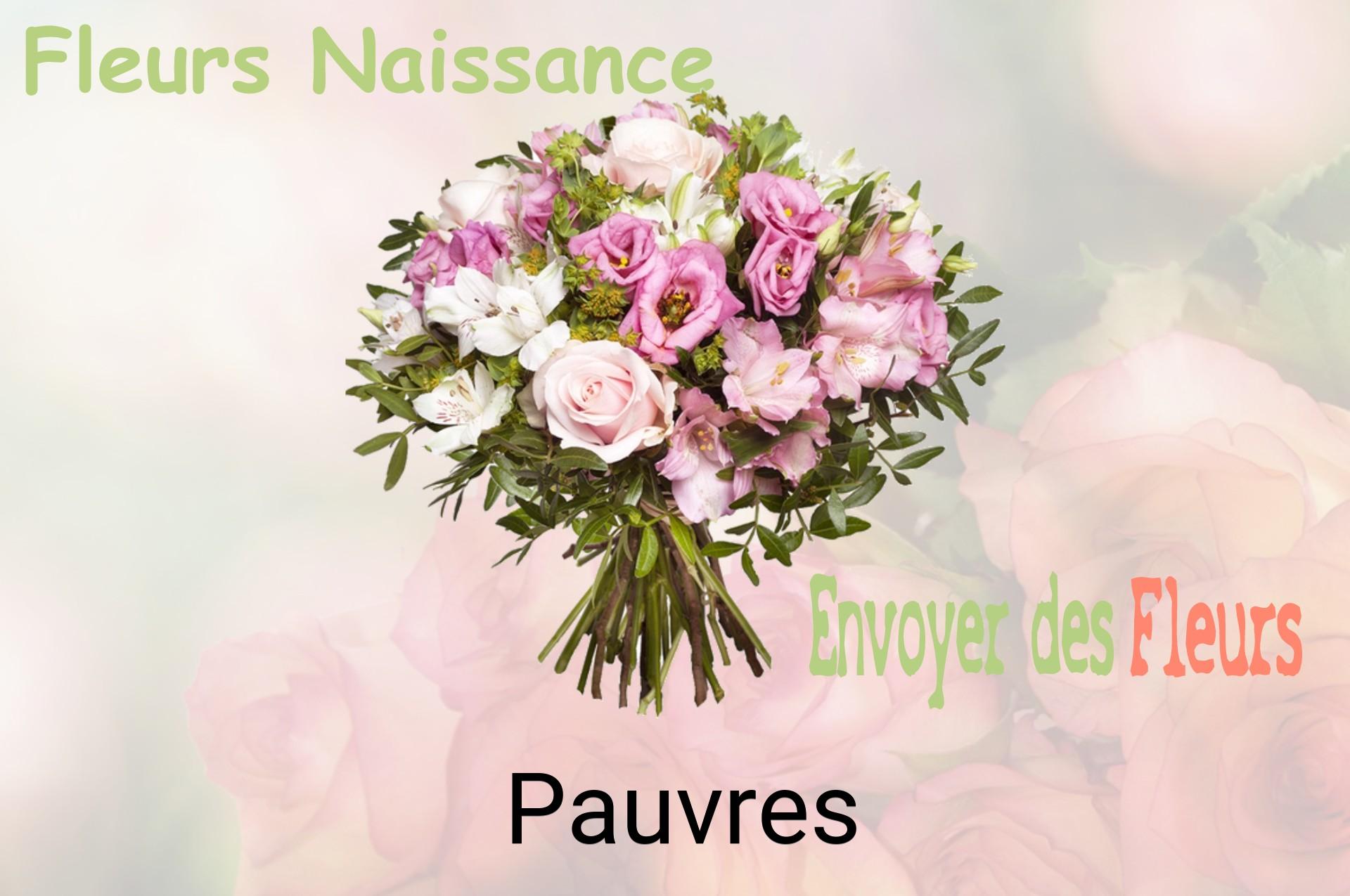 Bouquet de fleurs de naissance livré à Pauvres