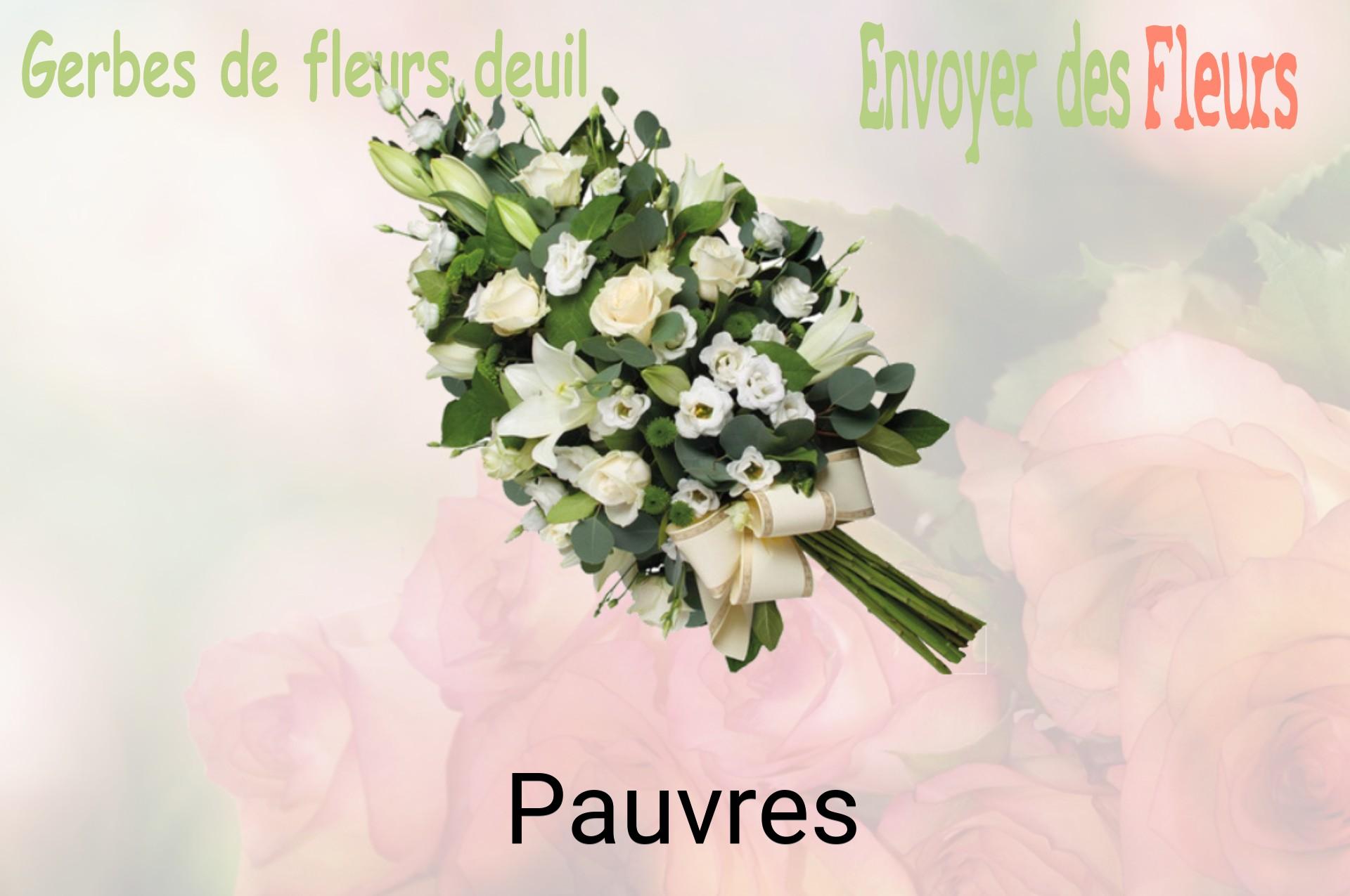 Gerbe de fleurs de deuil livrée à Pauvres